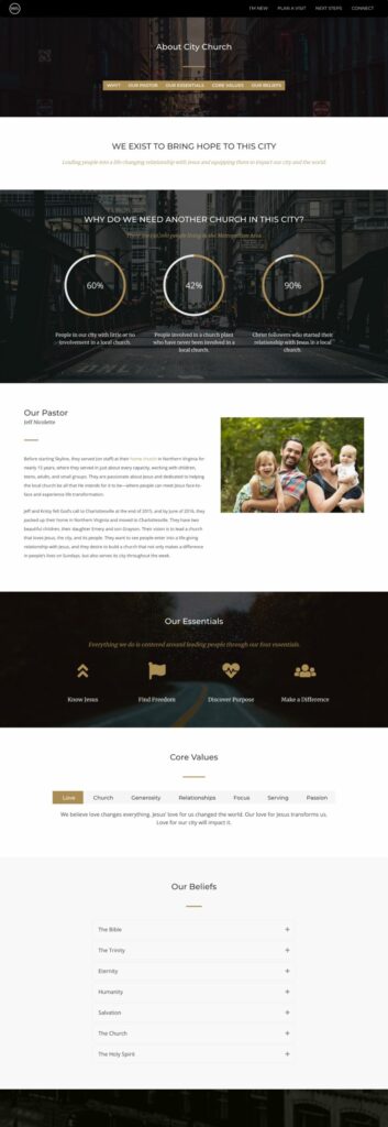 A digital church website design for a law firm.