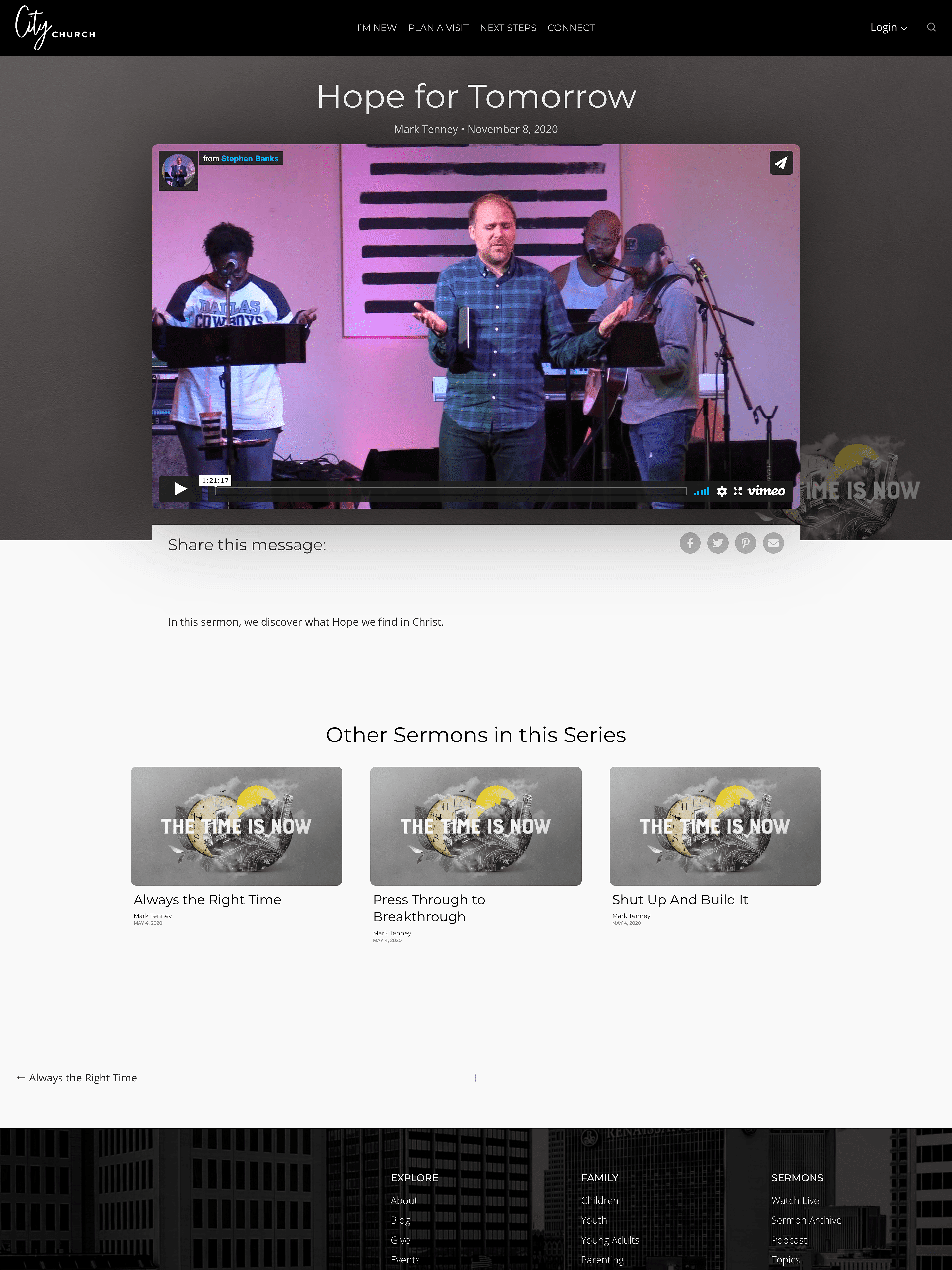 Digital church website for Hope for Tomorrow.
